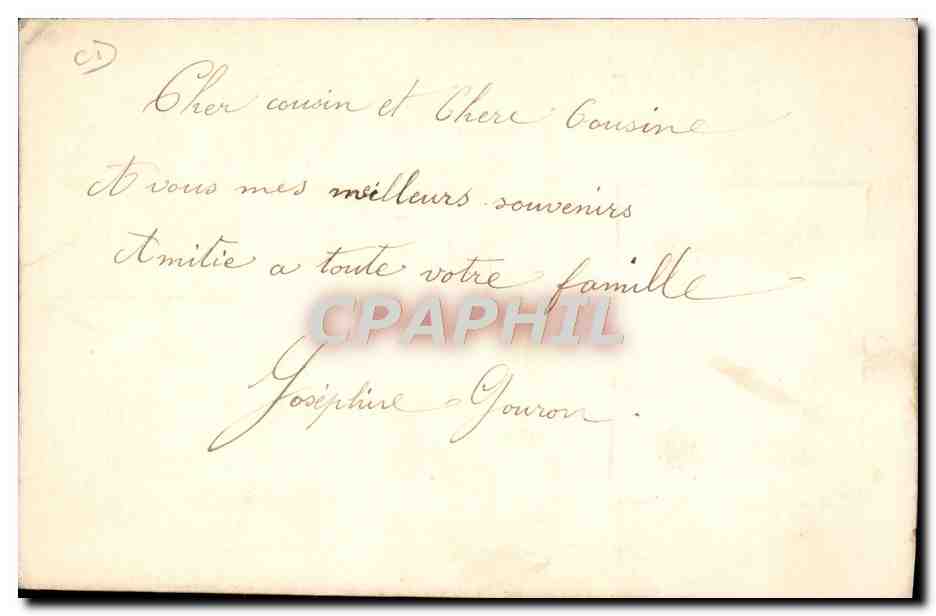 Cartolina d'epoca Cartolina d'epoca Ritratto Donna Joseph Perrin Gouron Rue Thomas Marsiglia Rostaing Biecht Cours Lafontaine Grenoble — Verso