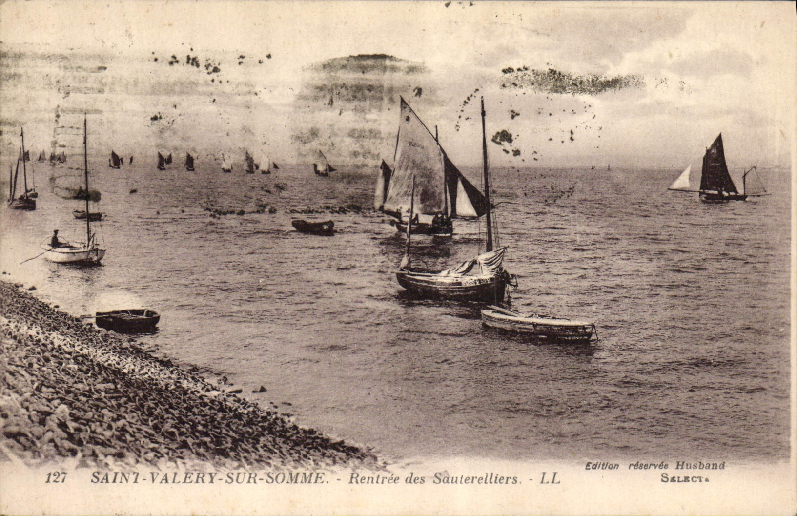 CPA Bateau Peche Saint Valery sur Somme Rentree des Sauterelliers