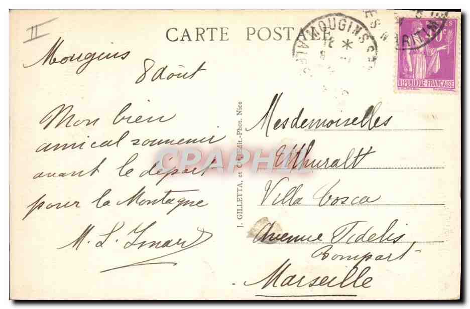CANNES — Le Port et la Plage — J. GILLETTA, Nice, n° 470 — Rückseite