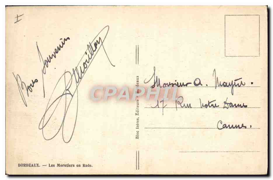CPA Bateau Peche Bordeaux Les morutiers en rade — Verso