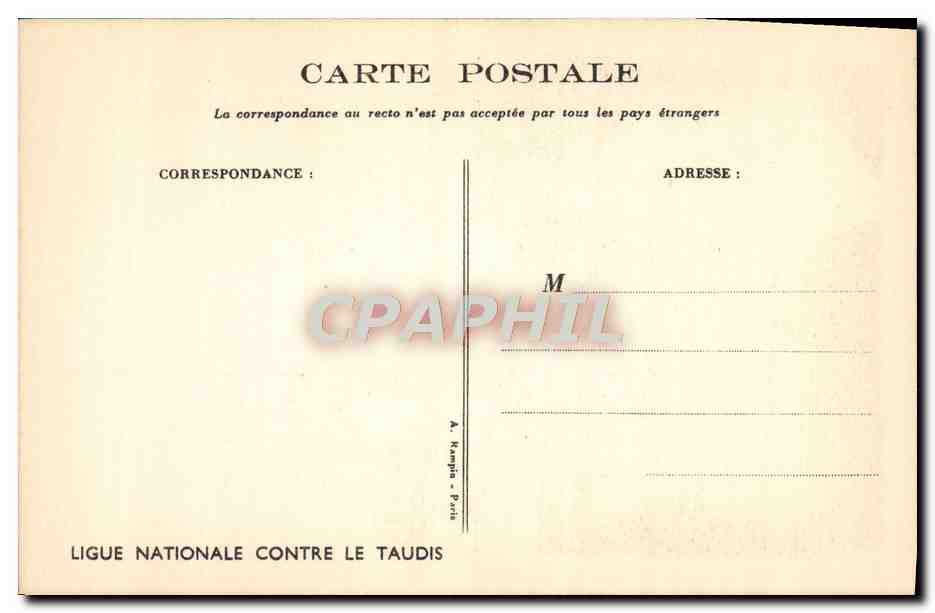 Deux enfants sur les escaliers — scène domestique — dessin de Noulbod — Rückseite