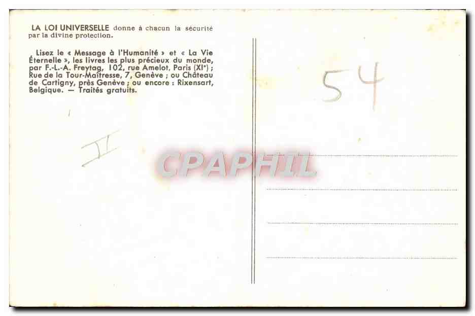 CPA La securite dans le demeure  — Rückseite