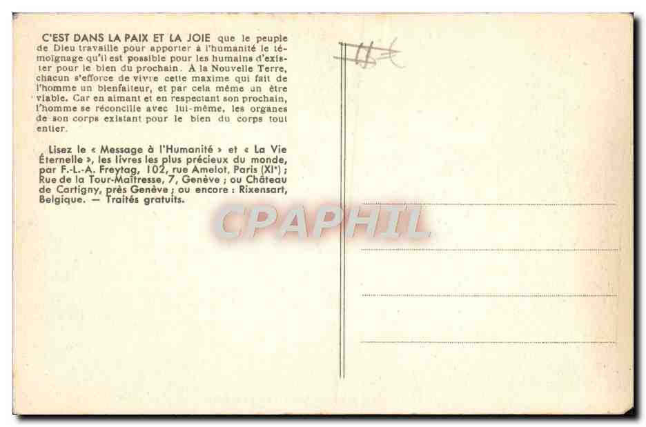 CPA Un travail aimable pour son prochain  — Rückseite