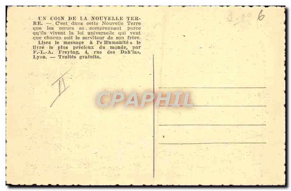 CPA Un coin de la nouvelle terre Le peuple de Dieu — Rückseite