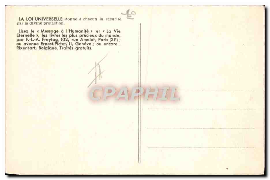 CPA La securite dans la demeure — Rückseite