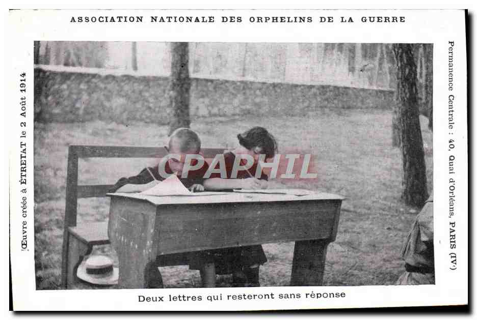 CPA Orphelins de guerre Deux lettres qui resteront sans reponse