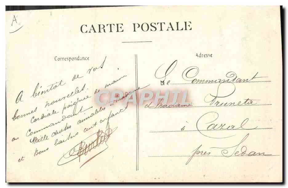 CPA Cercle ouvrier Saint Thomas Reims 1909 Jeanne d'Arc Le roi anoblit la reine — Verso