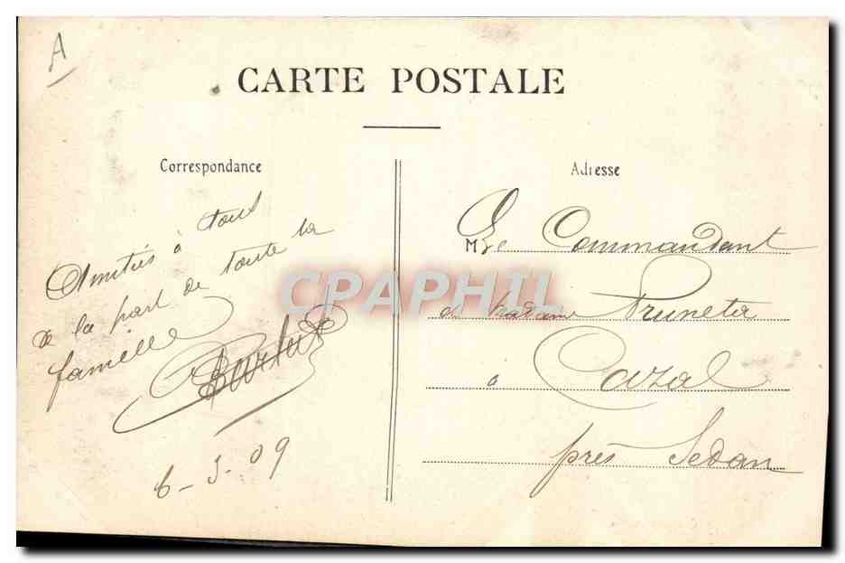 CPA Cercle ouvrier Saint Thomas Reims 1909 Jeanne d'Arc Jeanne sur son bucher — Verso