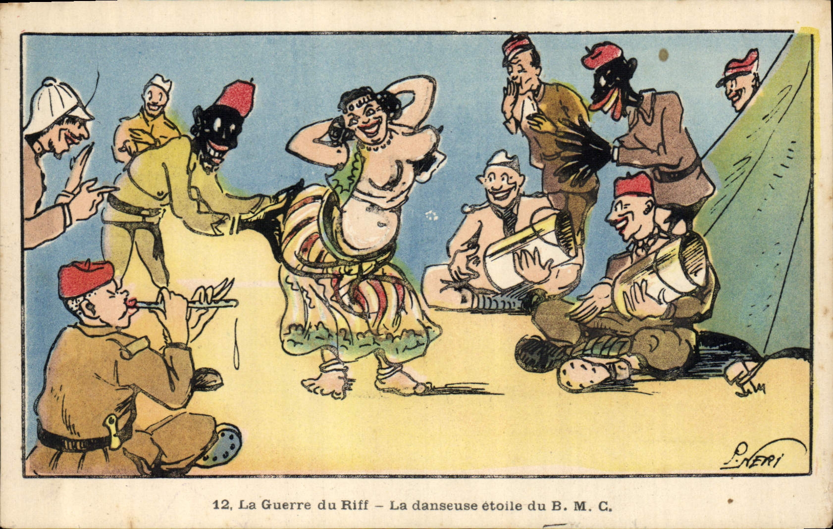CPA Fantaisie Illustrateur la guerre du Riff La danseuse etoile du BMC 