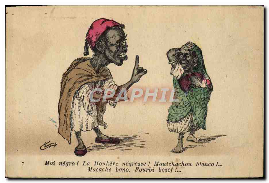 CPA Fantaisie Illustrateur Moi negro La moukere negresse