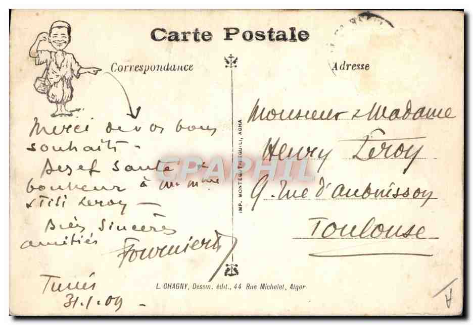 CPA Fantaisie Illustrateur Bonne annee — Rückseite