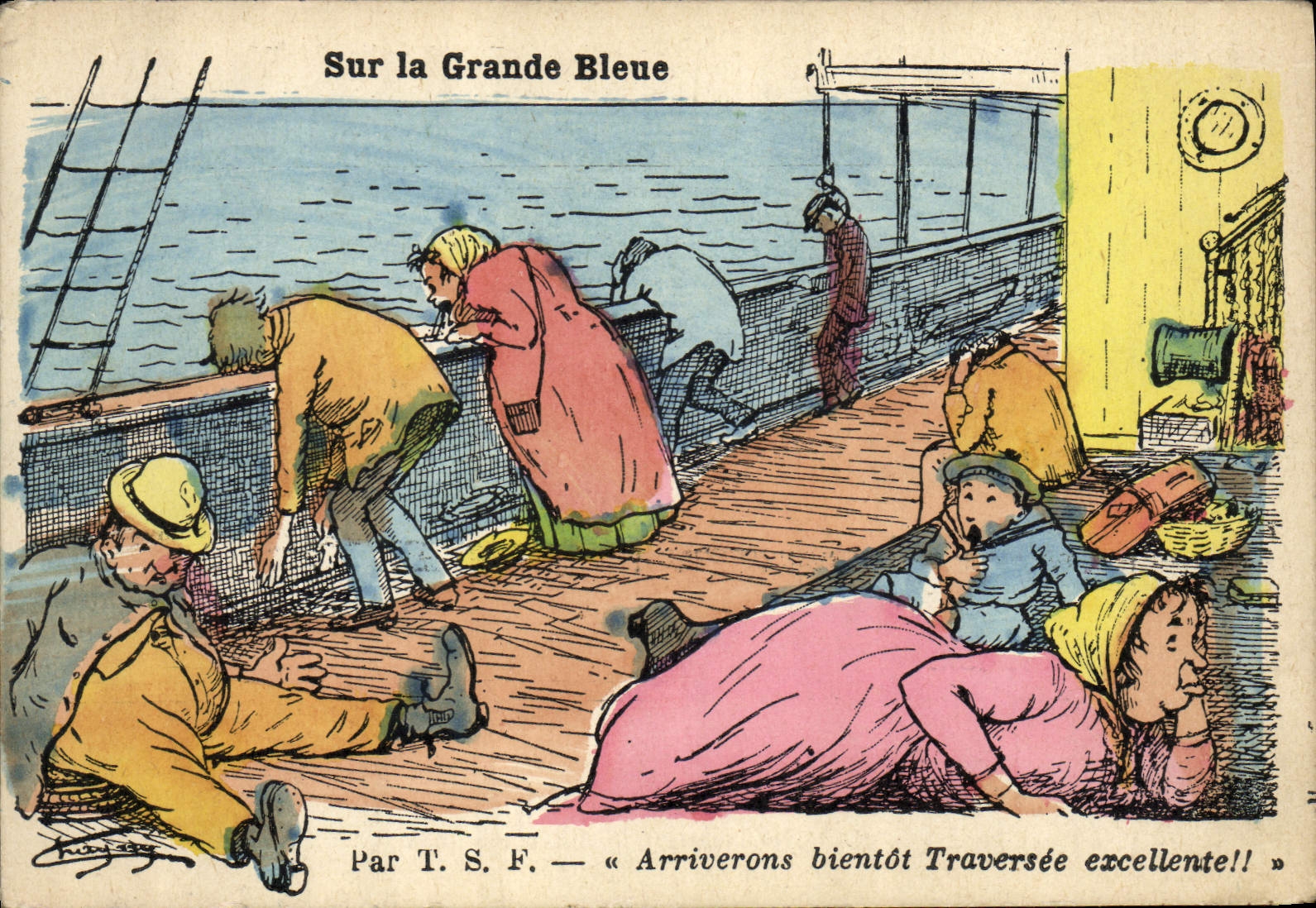 CPA Fantaisie Illustrateur Sur la grande Bleue par TSF