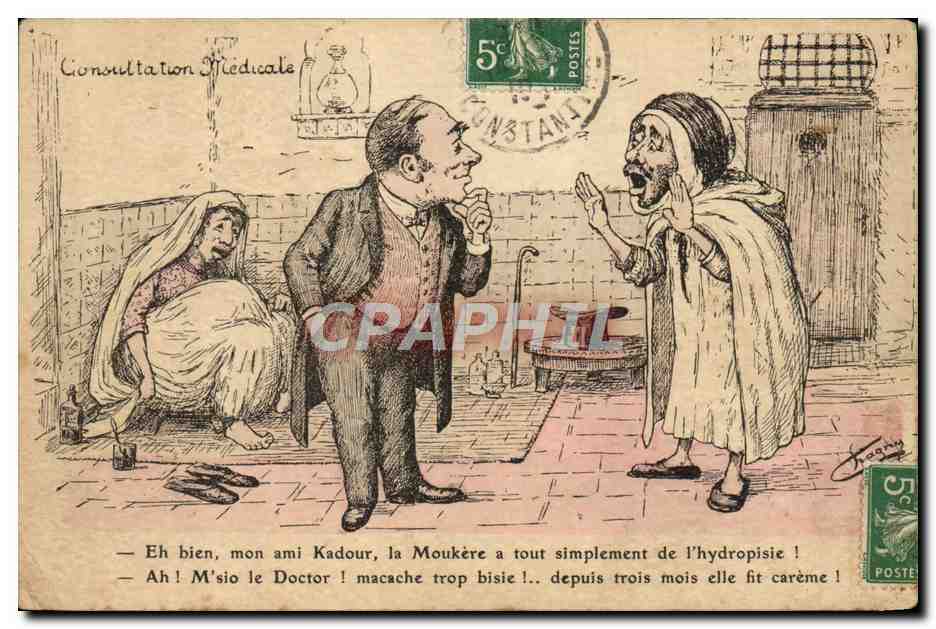 CPA Fantaisie Illustrateur Consultation medicale Docteur 