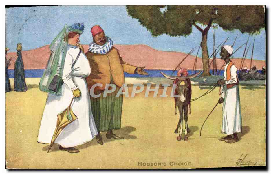CPA Fantaisie Illustrateur Egypte Egypt Ane Mule 