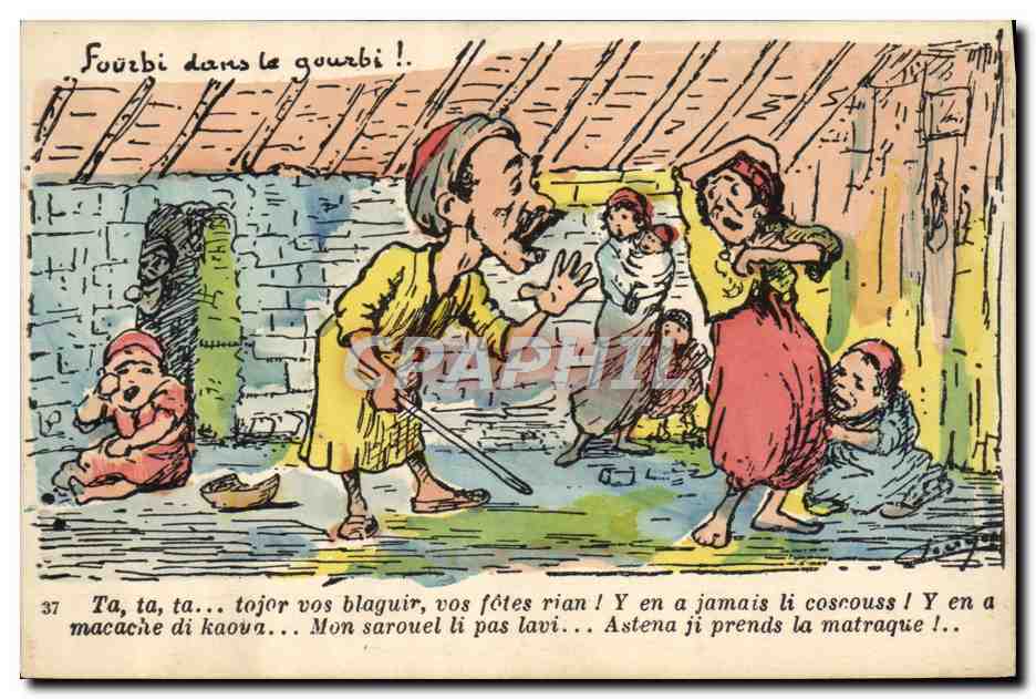 Scène humoristique dans un gourbi — Éditeur Chauny, n°37