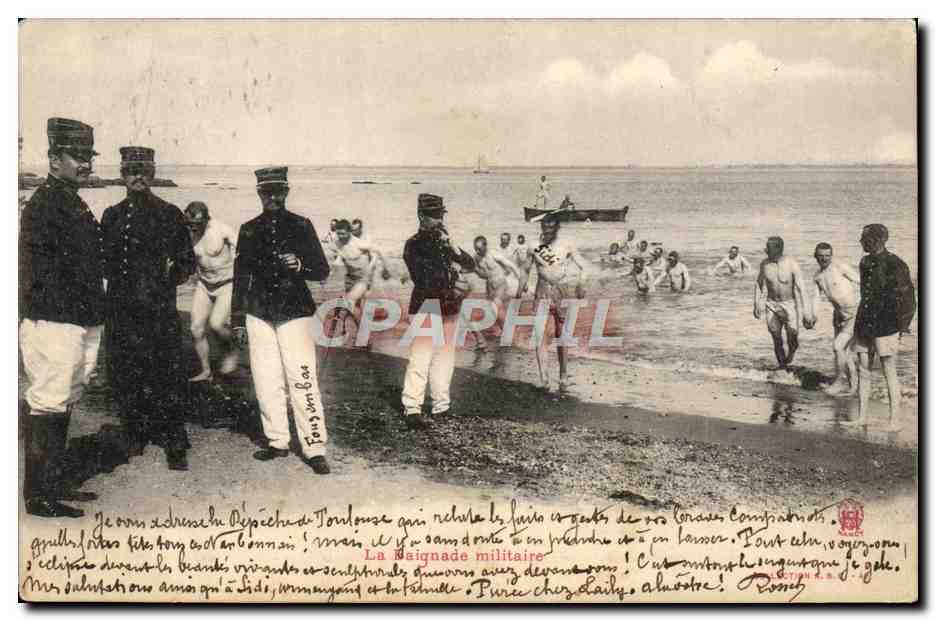CPA Militaria La baignade Militaire 