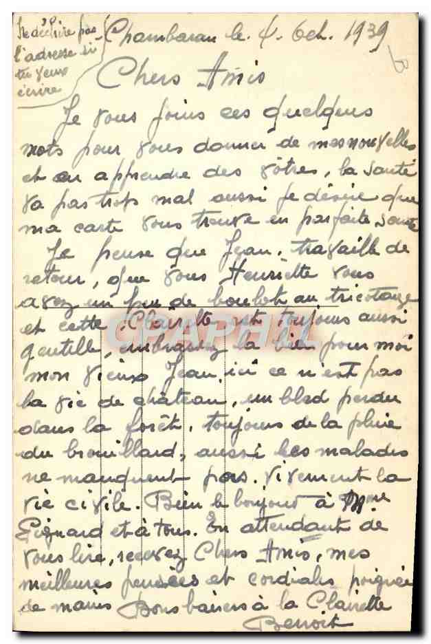 Camp de Chambaran (Isère) — Mulet bâté — Raymond, photo-édt. — Verso