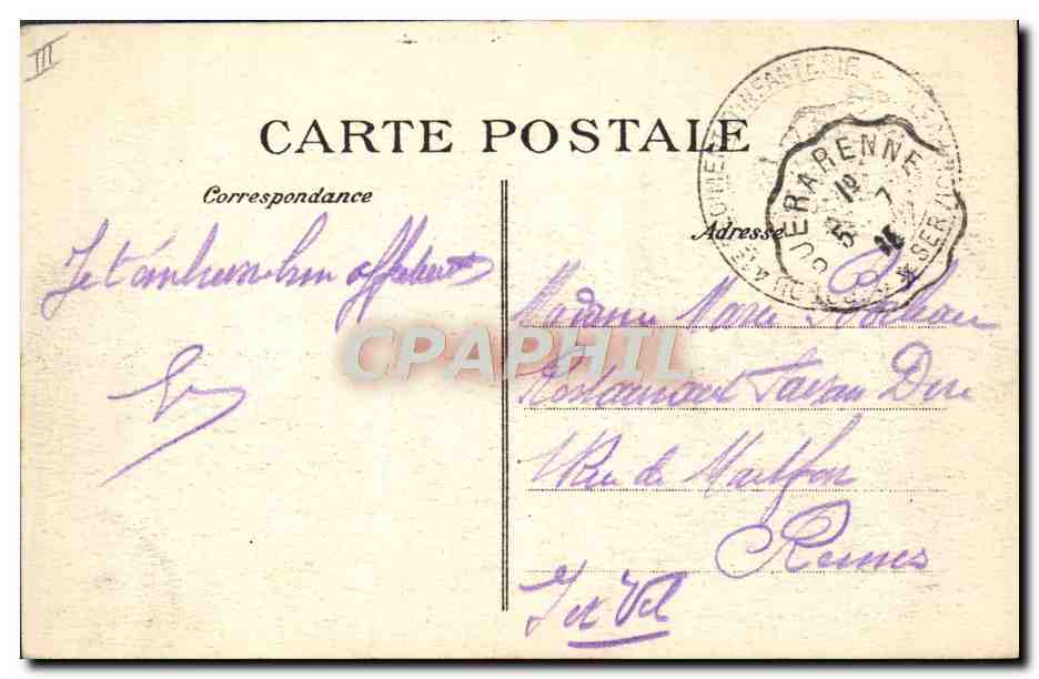 Camp de Coetquidan — Une Tente et ses Habitants — Éditeur non identifié, n° 310 — Verso