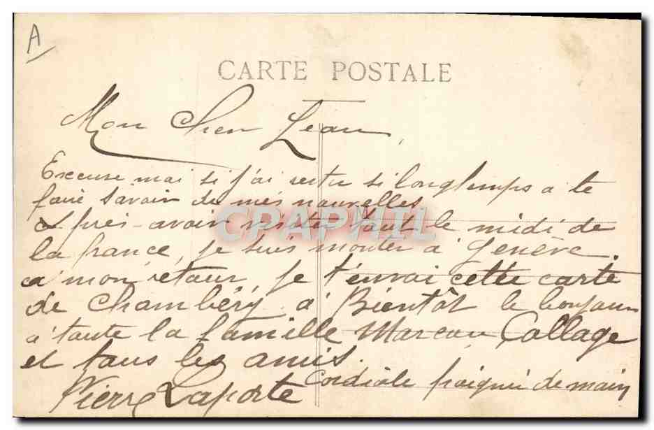 CPA Folklore Reunion de la Savoie a la France  — Verso