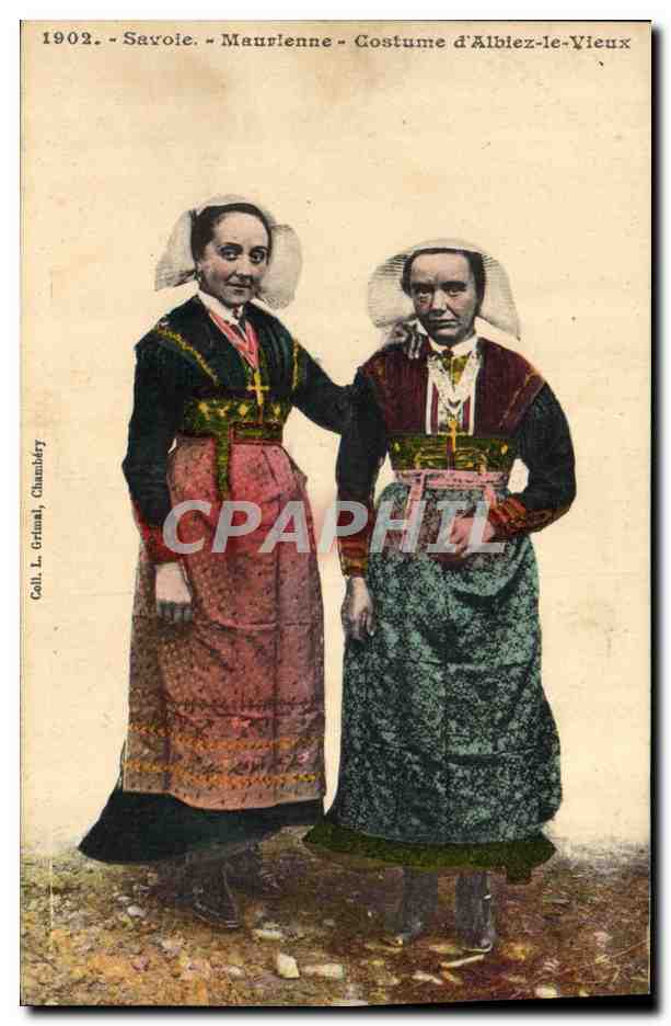 CPA Folklore Savoie Maurienne Costume d'Albiez le Vieux 