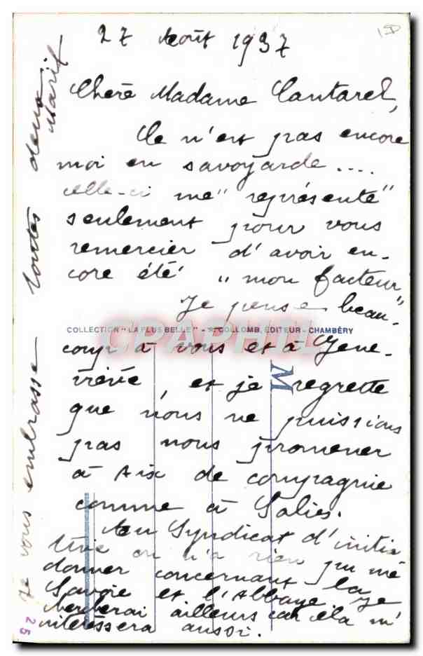 CPA Folklore Savoie Tarentaise  — Verso
