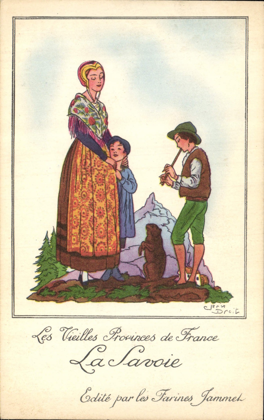 CPA Folklore Les farines Jammet la Savoie 