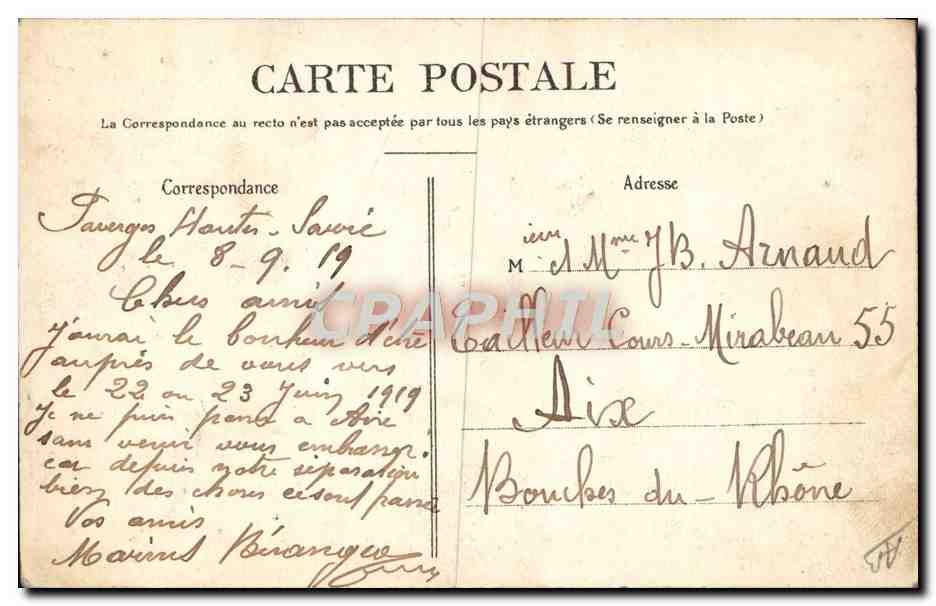 CPA Folklore Savoie Bourg Saint Maurice  — Verso