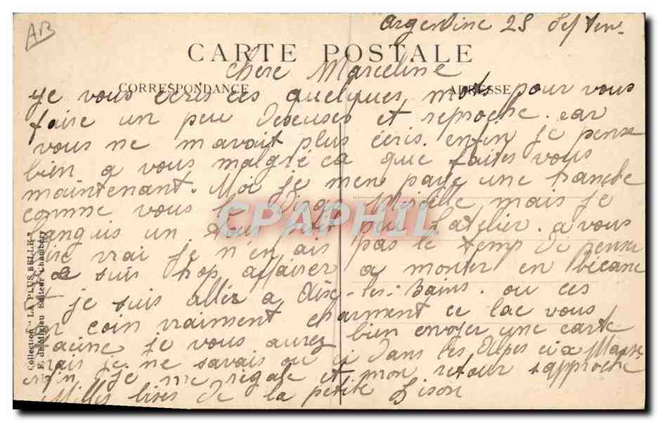 CPA Folklore Savoie Tarentaise Fileuse  — Verso
