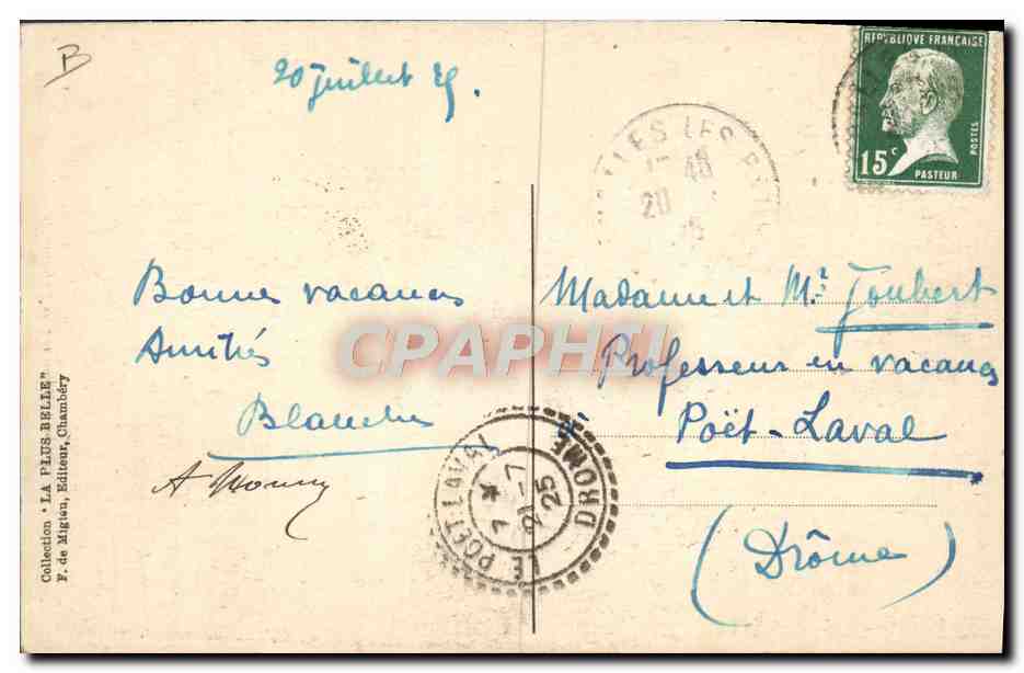 CPA Folklore Savoie Les Entremonts  — Verso