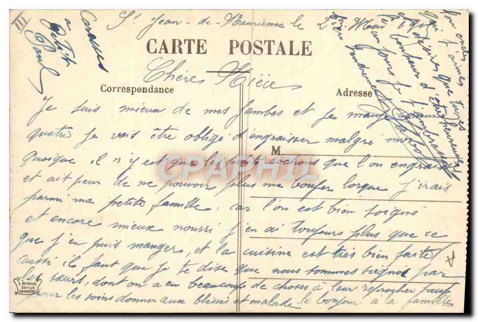 CPA Folklore Environs de St Jean de Maurienne Savoie  — Verso