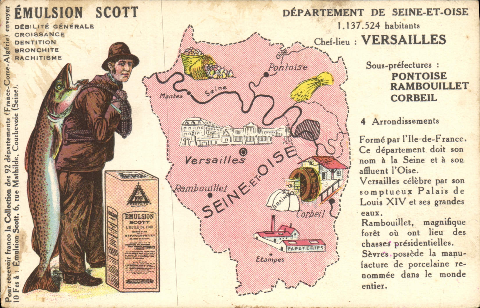 Département de Seine-et-Oise — Versailles — Éditeur Scott