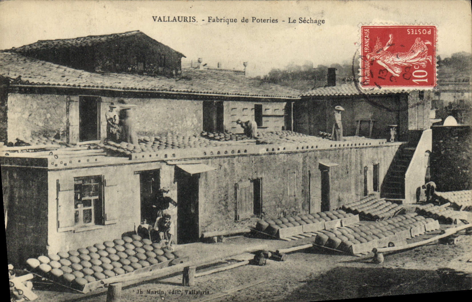 Vallauris - Fabrique de Poteries - Le Séchage — Jh Martin, édit. Vallauris