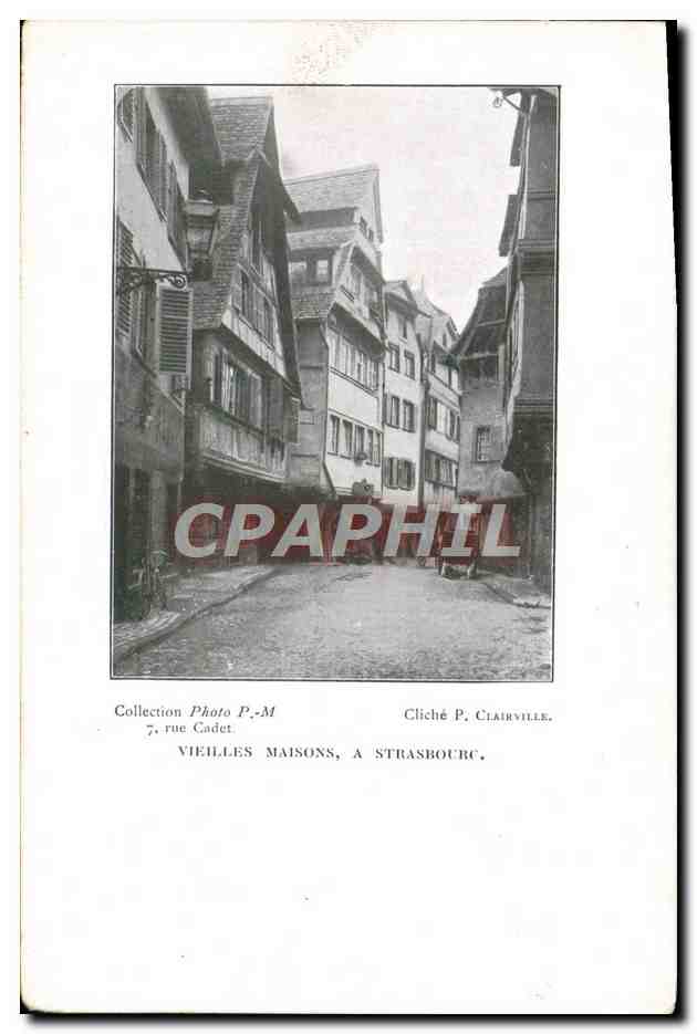 CPA Photographie Collection Ohoto PM Rue Cadet Clairville Vieilles maisons a Strasbourg