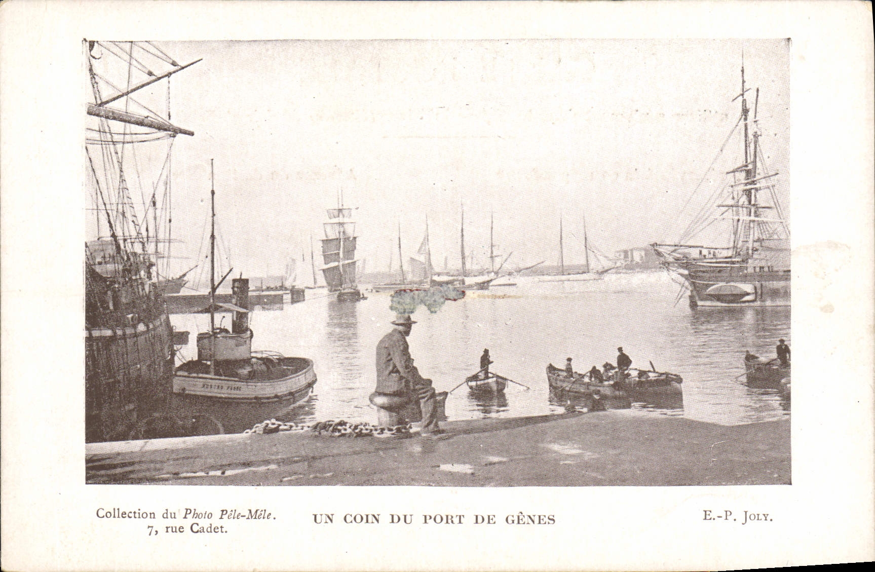 CPA Photographie Joly Un coin du port de Genes Bateaux Voiliers 