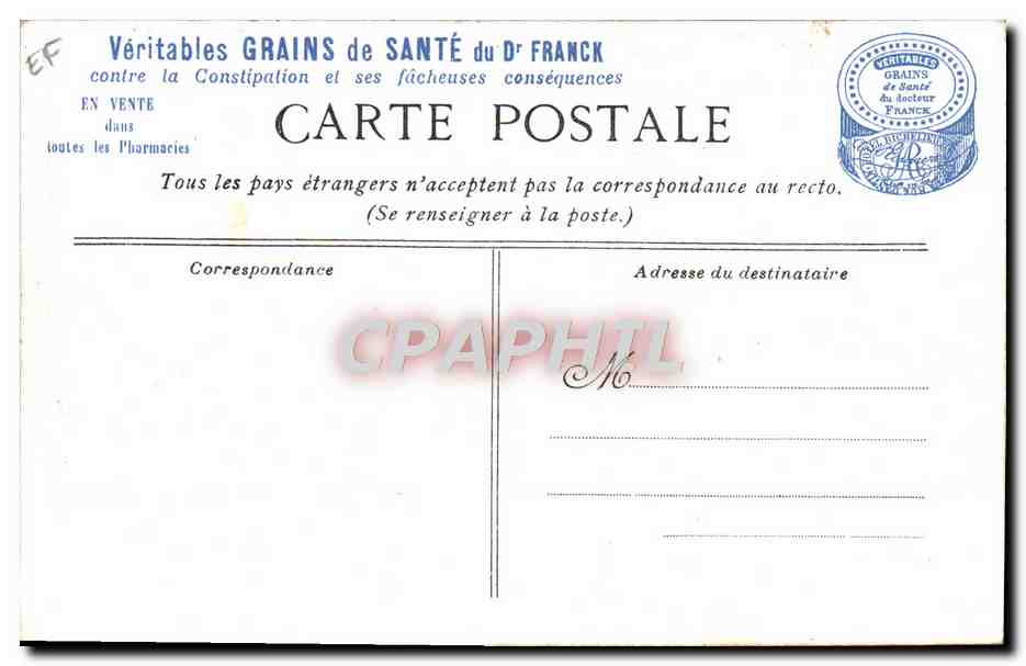 CPA Le petit leon fait de la photographie Publicite Grains de Sante du Dr Franck TOP — Verso