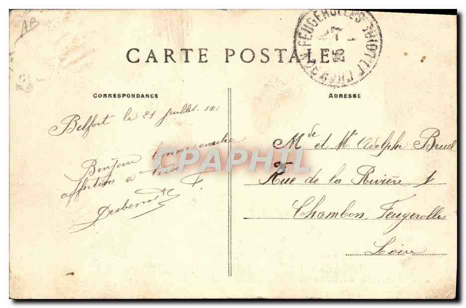 CPA Photographie Frontiere Franco suisse alsacienne A la borne des trois puissances Une mise au point difficile — Verso