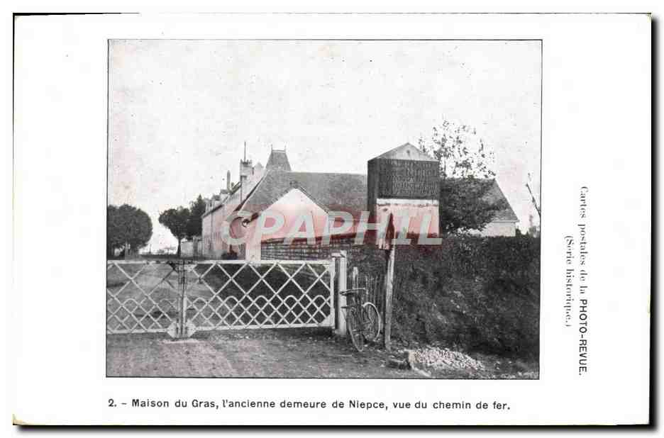 CPA Photographie Maison du Gras l'ancienne demeure de Niepce vue du chemin de fer