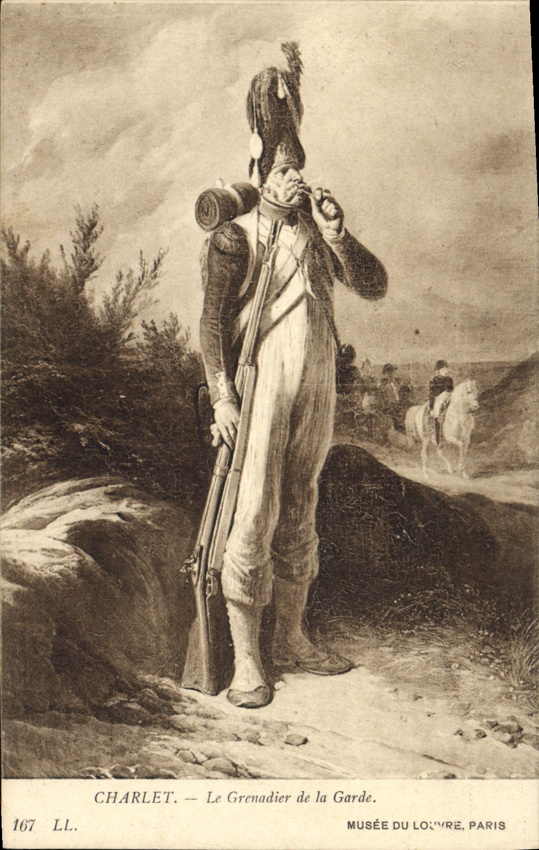 CPA Napoleon 1er Charlet Le grenadier de la garde Musee du Louvre Paris Publicite Horsine Suc de viande de cheval