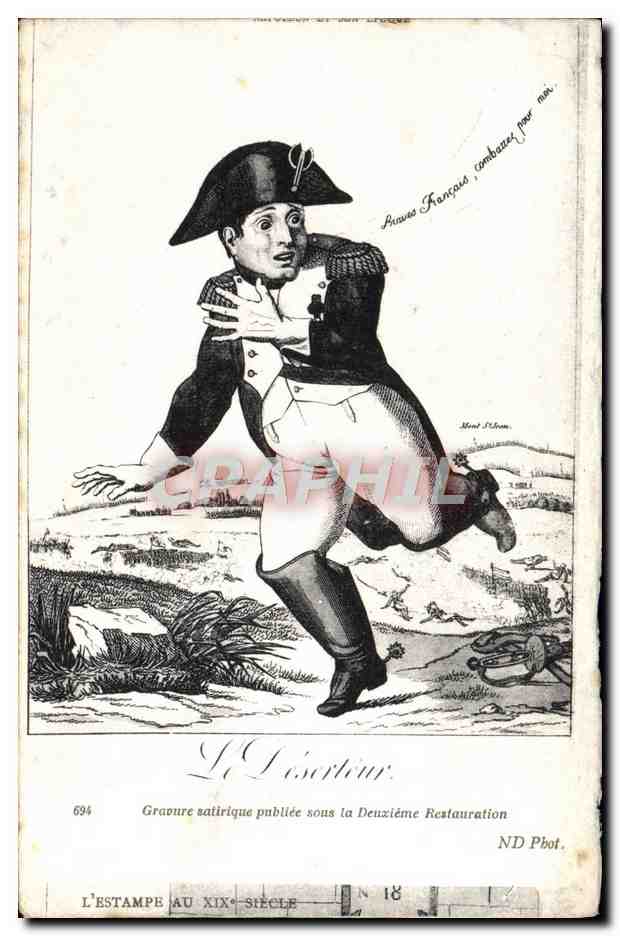Le Déserteur — Gravure satirique sous la Deuxième Restauration — ND Phot. n° 694