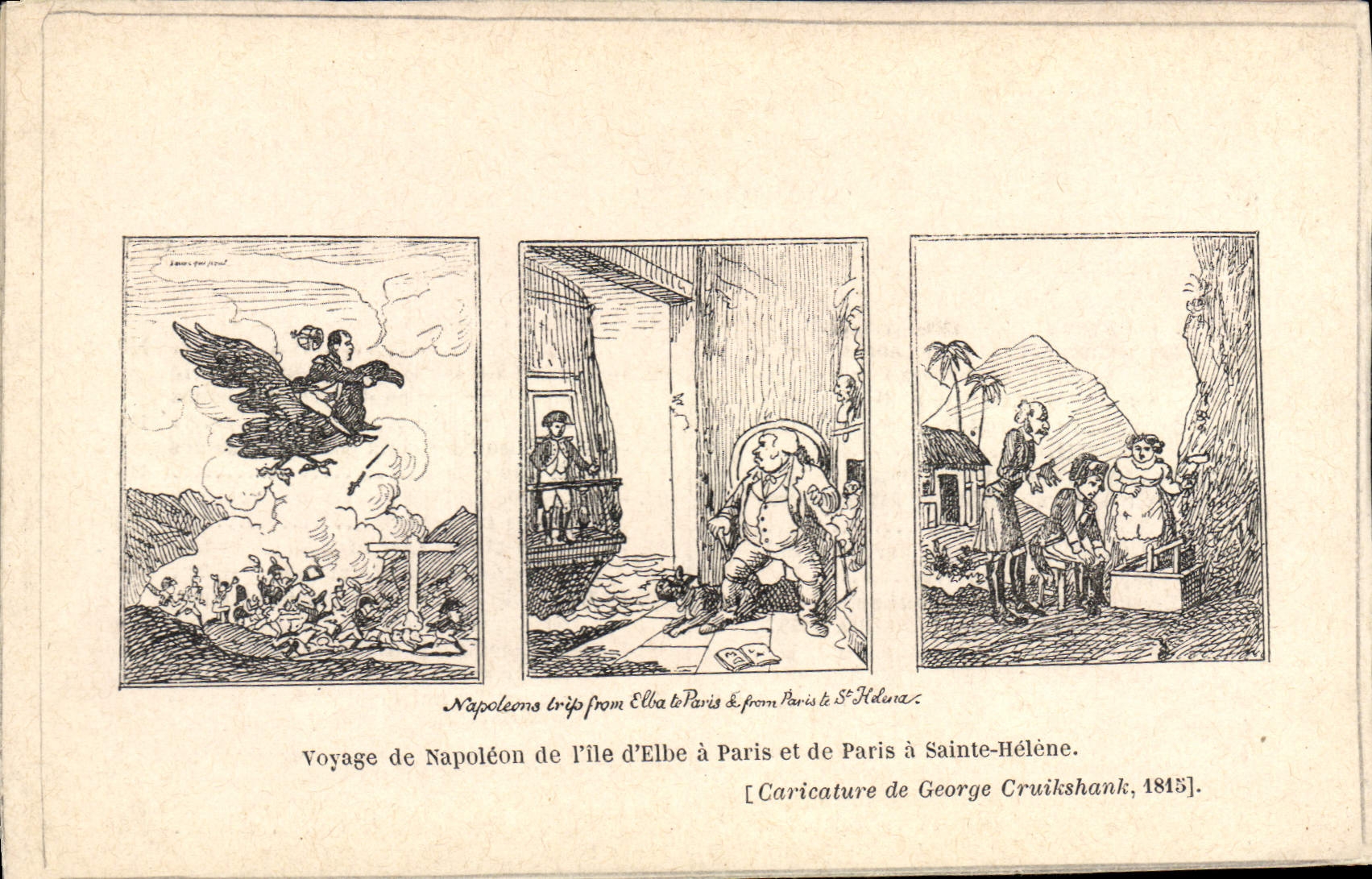 CPA Napoleon 1er Voyage de Napoleon de l'Ile d'Elbe a Paris et de Paris a Sainte Helene