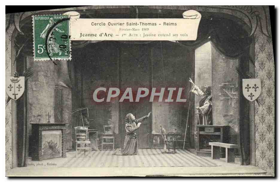 CPA Enfants Orphelinat Cercle Saint Thomas Reims Jeanne d'Arc Jeanne entend des voix 