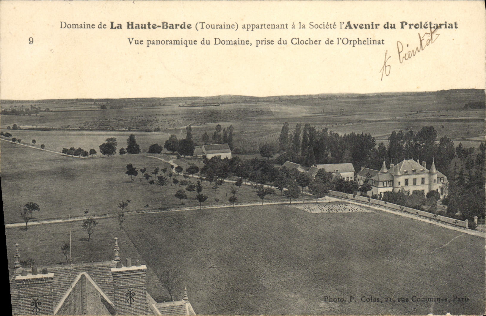 CPA Enfants Orphelinat Domaine de la Haute Barde Avenir du Proletariat Vue panoramique du domaine Clocher 