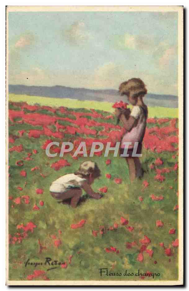 CPA Enfants Fleurs des champs 
