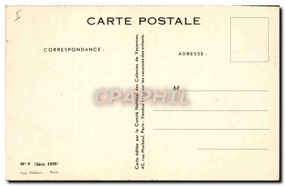 CPA Enfants Rencontre imprevue Chien — Rückseite