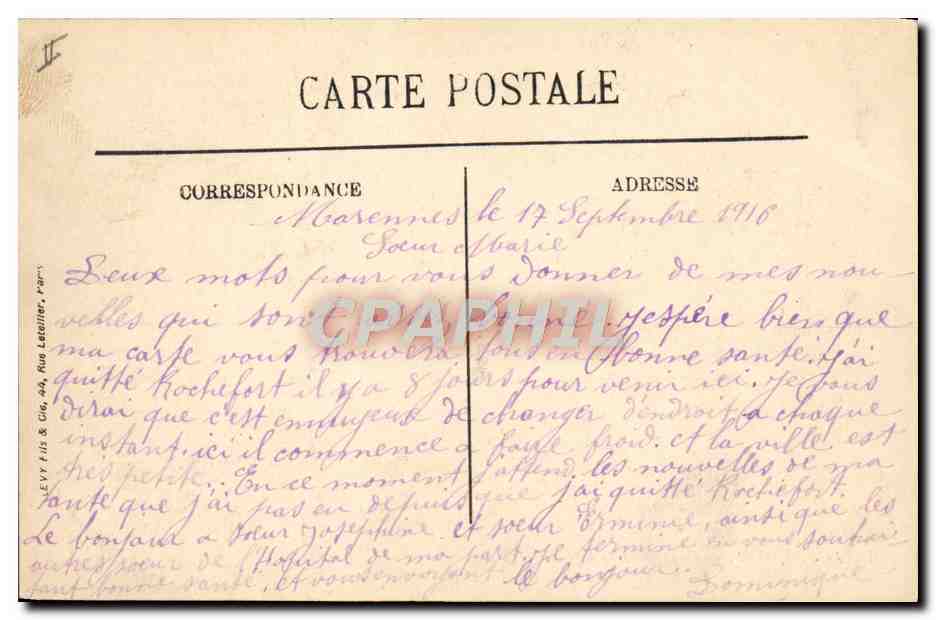 CPA Enfants Orphelinat de la mairie Rochefort — Rückseite