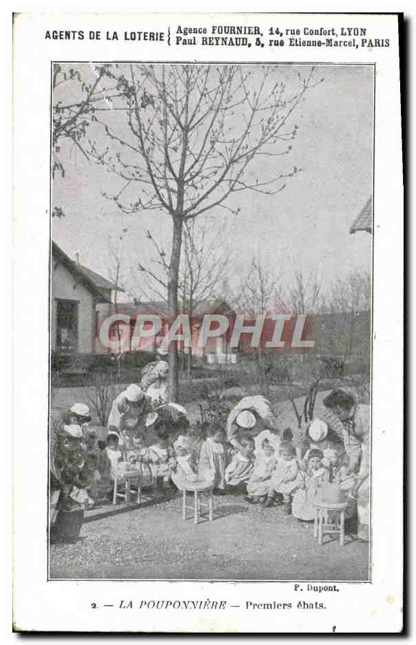 CPA Enfants La Pouponniere Premiers ebats 