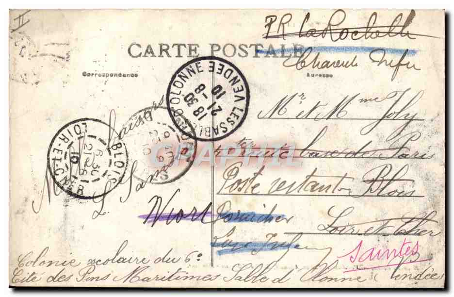 CPA Enfants Cite de la colonie des Pins Maritimes Facade principale — Rückseite