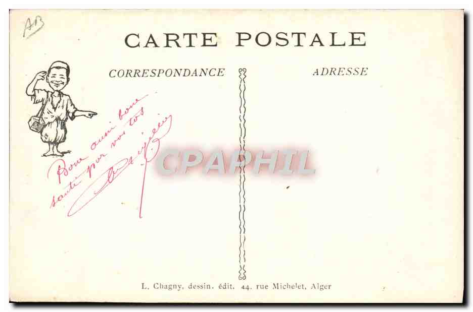 CPA Fantaisie Illustrateur Por citte annie — Verso