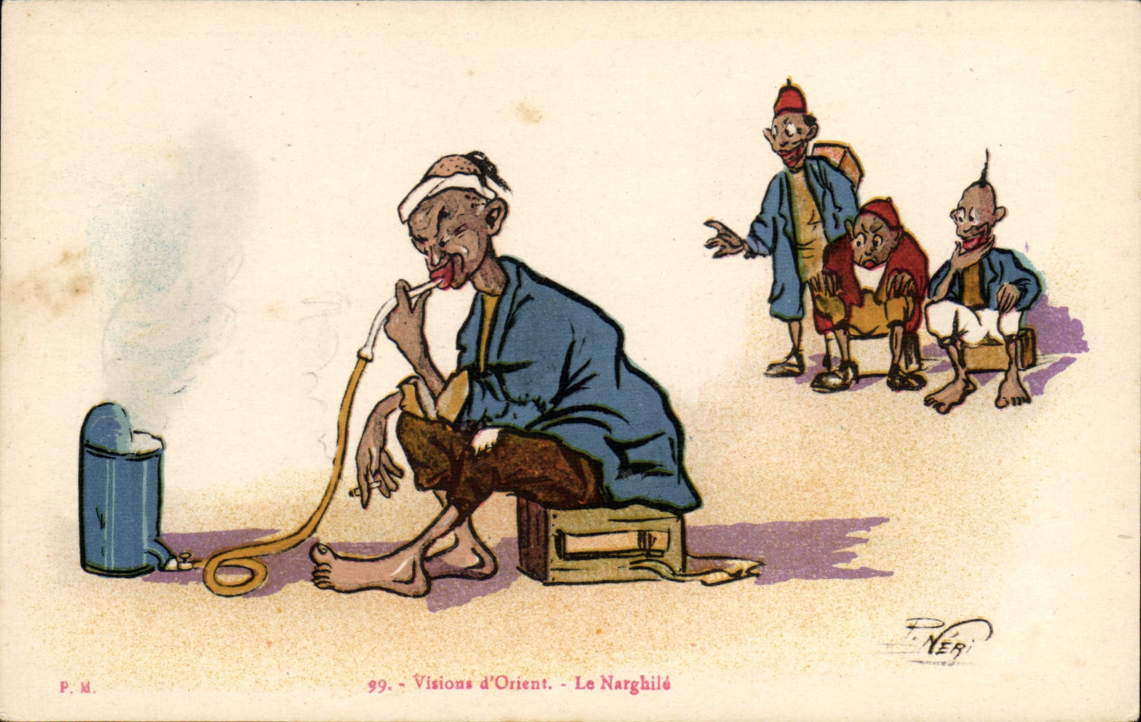 Le Narghilé — Visions d'Orient — série 99 — P. M. — F. NERI