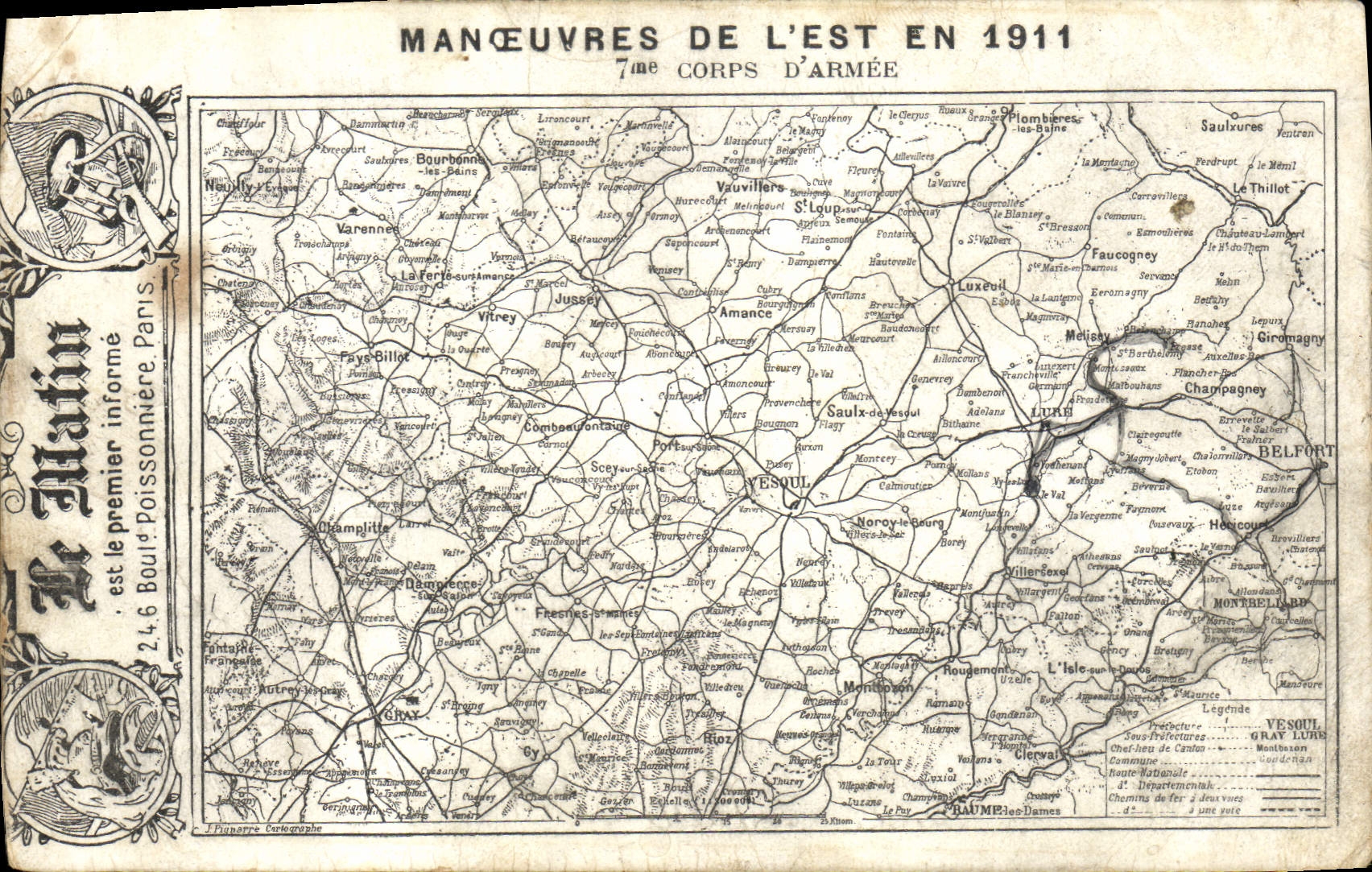 CPA Militaria Manoeuvres de l'Est 1911 7eme corps armee Le Matin 